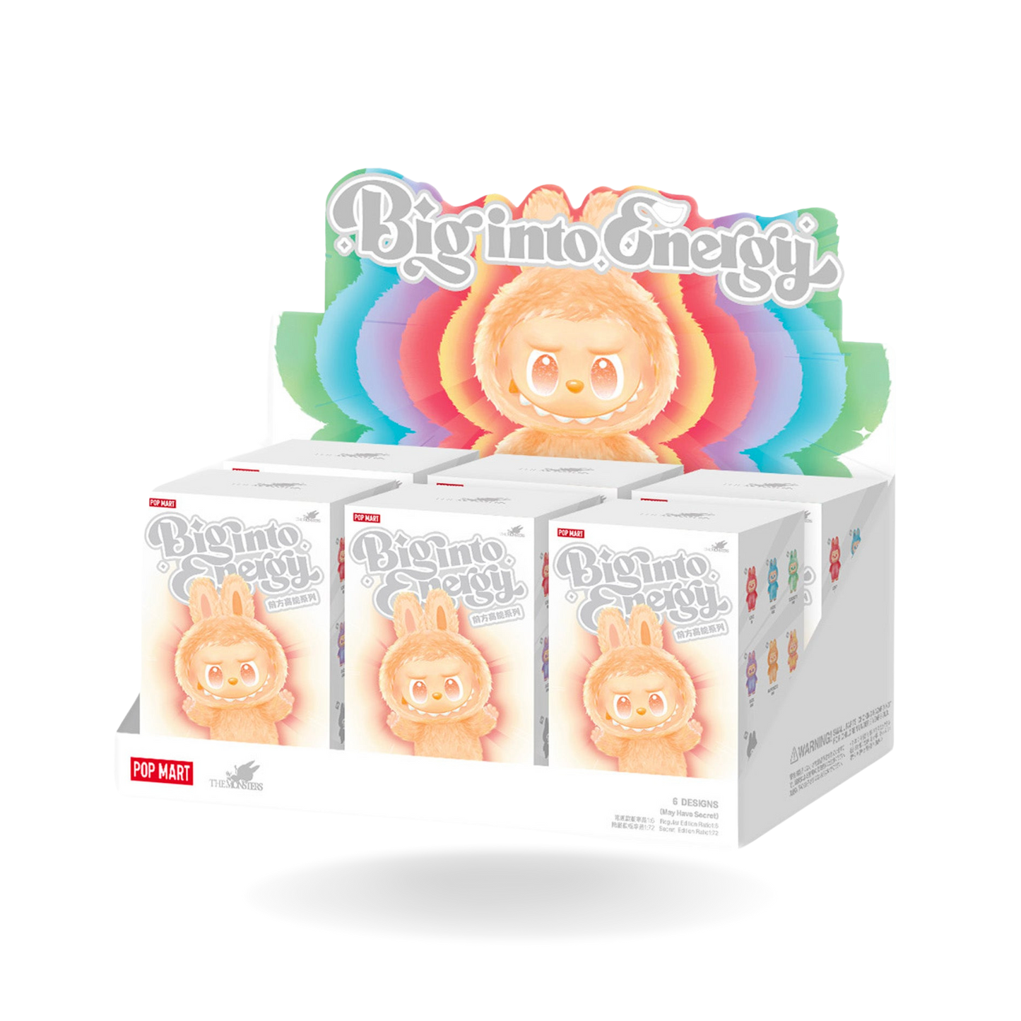POPMART LABUBU V3 BIG INTO ENERGY SERIES-VINYL PLUSH PENDANT SEALED ( 6x BLIND BOXES )